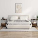 vidaXL Nočný stolík s nabíjacou stanicou so zásuvkou 2 pcs Tmavý dub – Obrázok 4