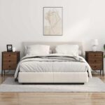 vidaXL Nočné skrinky 2 pcs Hnedý dub 42 x 41 x 61 cm Kompozitné drevo – Obrázok 4