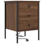 vidaXL Nočné skrinky 2 pcs Hnedý dub 42 x 41 x 61 cm Kompozitné drevo – Obrázok 5
