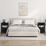 vidaXL Nočné skrinky 2 pcs Čierny dub 40 x 31 x 60 cm Kompozitné drevo – Obrázok 4