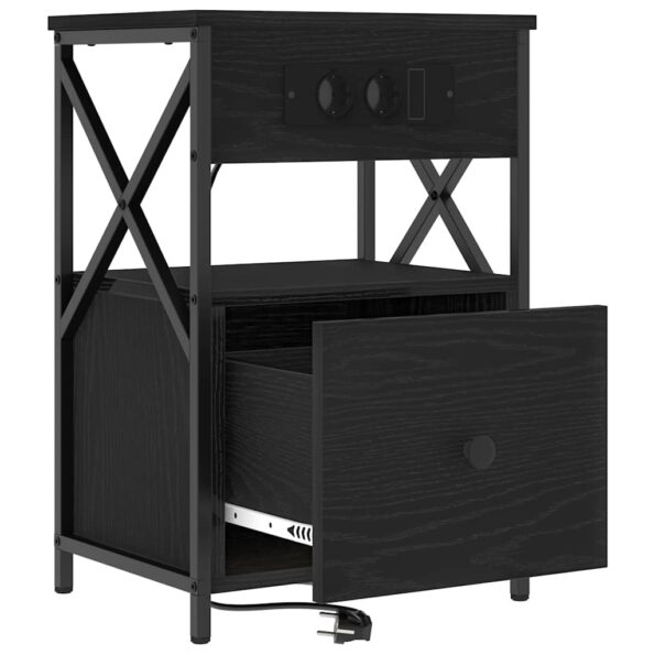 vidaXL Nočné skrinky 2 pcs Čierny dub 40 x 31 x 60 cm Kompozitné drevo – Obrázok 6