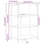 vidaXL Nočný stolík Čierny dub 55 x 31 x 76 cm Kompozitné drevo – Obrázok 13