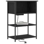 vidaXL Nočný stolík Čierny dub 55 x 31 x 76 cm Kompozitné drevo – Obrázok 3