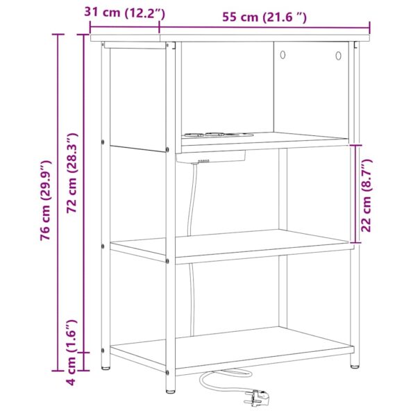 vidaXL Nočný stolík Dymová dub 55 x 31 x 76 cm Kompozitné drevo – Obrázok 13