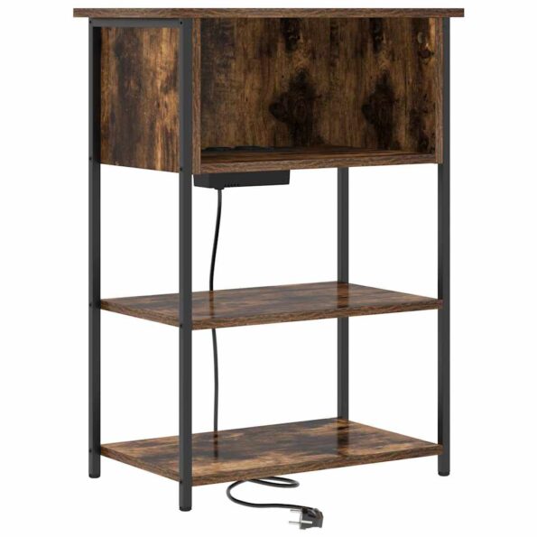 vidaXL Nočný stolík Dymová dub 55 x 31 x 76 cm Kompozitné drevo – Obrázok 2