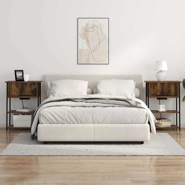vidaXL Nočný stolík Dymová dub 55 x 31 x 76 cm Kompozitné drevo – Obrázok 4