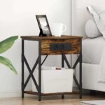 vidaXL Nočný stolík Dymová dub 41 x 31 x 51 cm Kompozitné drevo