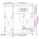 vidaXL Nočný stolík Dymová dub 41 x 31 x 51 cm Kompozitné drevo – Obrázok 13
