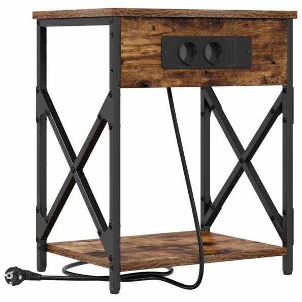 vidaXL Nočný stolík Dymová dub 41 x 31 x 51 cm Kompozitné drevo – Obrázok 2