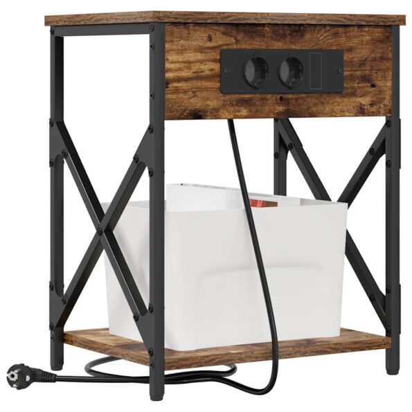 vidaXL Nočný stolík Dymová dub 41 x 31 x 51 cm Kompozitné drevo – Obrázok 3