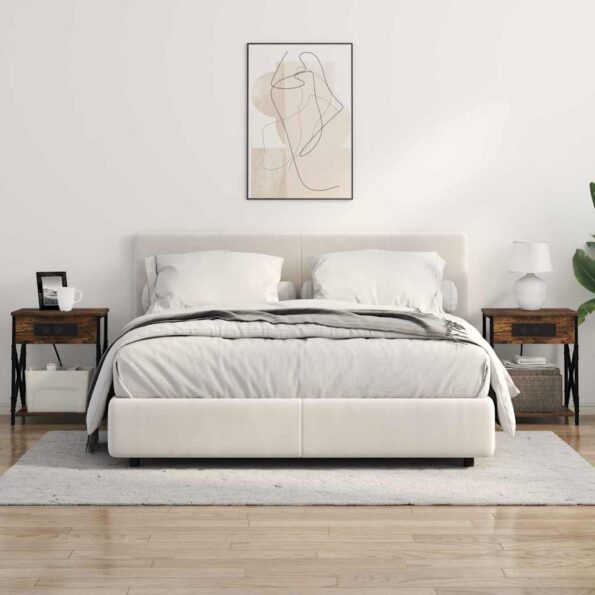 vidaXL Nočný stolík Dymová dub 41 x 31 x 51 cm Kompozitné drevo – Obrázok 4