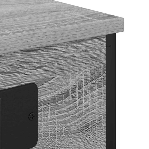 vidaXL Nočný stolík s nabíjacou stanicou 2 pcs Sivý dub sonoma – Obrázok 10