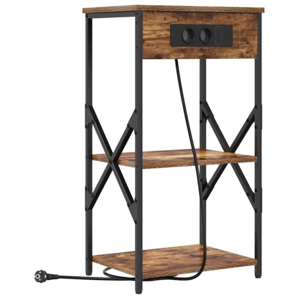 vidaXL Nočný stolík Dymová dub 41 x 31 x 76 cm Kompozitné drevo – Obrázok 2