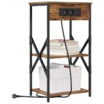 vidaXL Nočný stolík Dymová dub 41 x 31 x 76 cm Kompozitné drevo – Obrázok 3