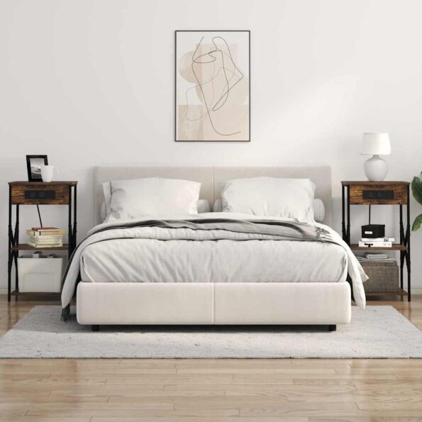vidaXL Nočný stolík Dymová dub 41 x 31 x 76 cm Kompozitné drevo – Obrázok 4