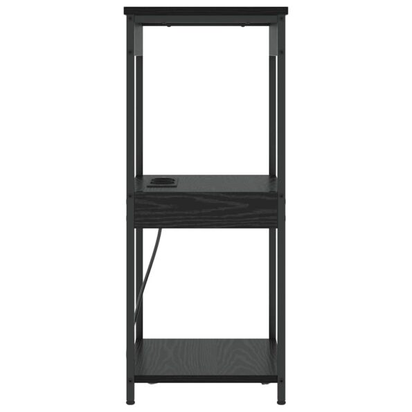 vidaXL Nočný stolík s nabíjacou stanicou Čierny dub Kompozitné drevo – Obrázok 6