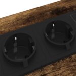 vidaXL Nočný stolík s nabíjacou stanicou so zásuvkou 2 pcs Tmavý dub – Obrázok 10