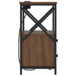 vidaXL Nočný stolík s nabíjacou stanicou Hnedý dub Kompozitné drevo – Obrázok 7