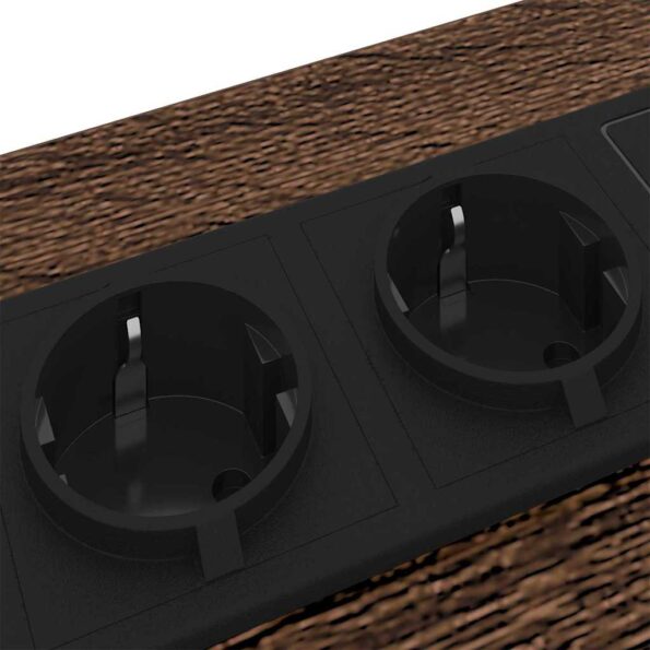 vidaXL Nočný stolík s nabíjacou stanicou Hnedý dub Kompozitné drevo – Obrázok 9