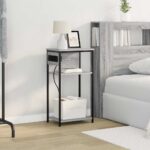 vidaXL Nočný stolík Sivý dub sonoma 28.1 x 40.9 x 75 cm – Obrázok 5