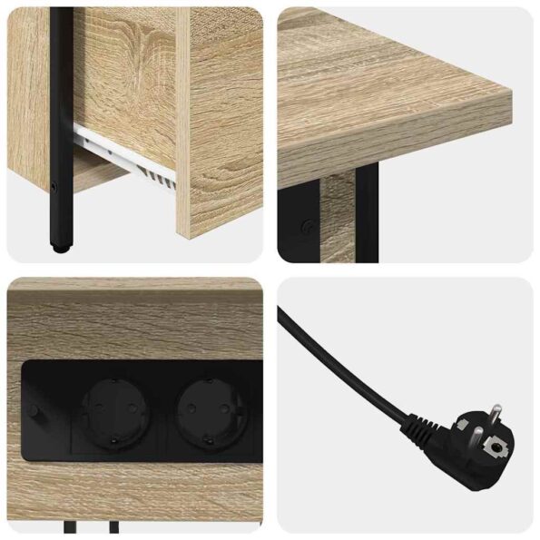 vidaXL Nočný stolík dub sonoma 60 x 30 x 61 cm Kompozitné drevo – Obrázok 10