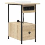 vidaXL Nočný stolík dub sonoma 60 x 30 x 61 cm Kompozitné drevo – Obrázok 3