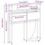 vidaXL Úložné čelo s čelnou doskou Hnedý dub 75 cm Kompozitné drevo – Obrázok 11