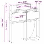 vidaXL Úložné čelo s čelnou doskou s úložiskom Čierny dub 80 cm Kompozitné drevo – Obrázok 13