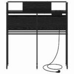 vidaXL Úložné čelo s čelnou doskou s úložiskom Čierny dub 80 cm Kompozitné drevo – Obrázok 5