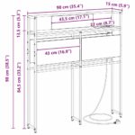 vidaXL Úložné čelo s čelnou doskou s úložiskom Tmavý dub 90 cm Kompozitné drevo – Obrázok 13