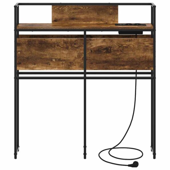 vidaXL Úložné čelo s čelnou doskou s úložiskom Tmavý dub 90 cm Kompozitné drevo – Obrázok 5