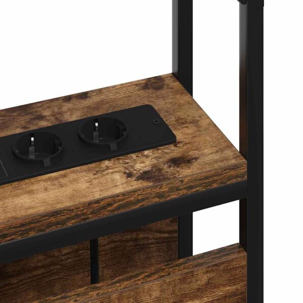 vidaXL Úložné čelo s čelnou doskou s úložiskom Tmavý dub 90 cm Kompozitné drevo – Obrázok 8