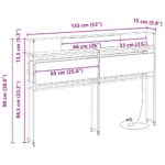 vidaXL Úložné čelo s čelnou doskou s úložiskom Čierny dub 135 cm Kompozitné drevo – Obrázok 13