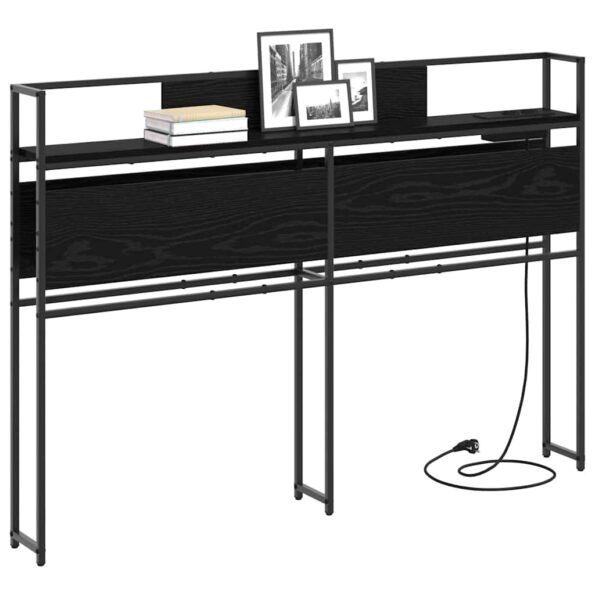 vidaXL Úložné čelo s čelnou doskou s úložiskom Čierny dub 135 cm Kompozitné drevo – Obrázok 3