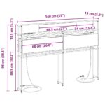 vidaXL Úložné čelo s čelnou doskou s úložiskom Čierny dub 140 cm Kompozitné drevo – Obrázok 13