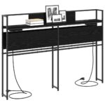 vidaXL Úložné čelo s čelnou doskou s úložiskom Čierny dub 140 cm Kompozitné drevo – Obrázok 3