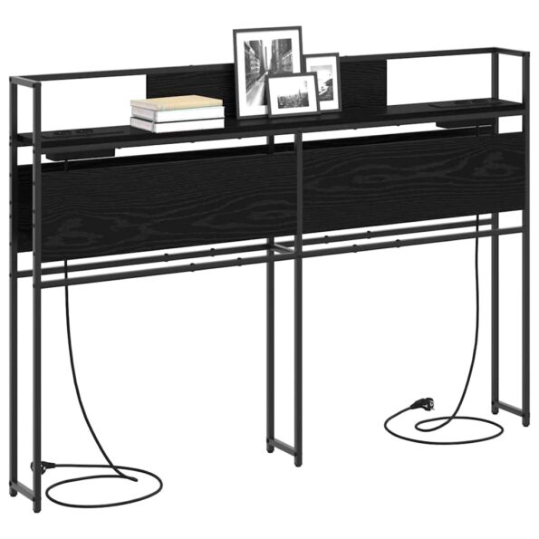 vidaXL Úložné čelo s čelnou doskou s úložiskom Čierny dub 140 cm Kompozitné drevo – Obrázok 3