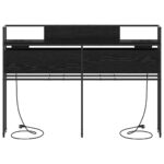 vidaXL Úložné čelo s čelnou doskou s úložiskom Čierny dub 140 cm Kompozitné drevo – Obrázok 5