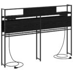 vidaXL Úložné čelo s čelnou doskou s úložiskom Čierny dub 140 cm Kompozitné drevo – Obrázok 7