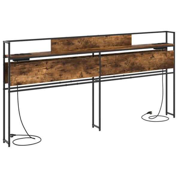 vidaXL Úložné čelo s čelnou doskou s úložiskom Tmavý dub 180 cm Kompozitné drevo – Obrázok 2