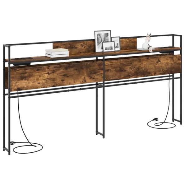 vidaXL Úložné čelo s čelnou doskou s úložiskom Tmavý dub 180 cm Kompozitné drevo – Obrázok 3