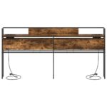 vidaXL Úložné čelo s čelnou doskou s úložiskom Tmavý dub 180 cm Kompozitné drevo – Obrázok 5