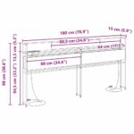 vidaXL Úložné čelo Sivý dub sonoma 180 cm Kompozitné drevo – Obrázok 13