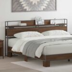 vidaXL Úložné čelo s čelnou doskou s úložiskom Hnedý dub 180 cm Kompozitné drevo