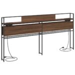 vidaXL Úložné čelo s čelnou doskou s úložiskom Hnedý dub 180 cm Kompozitné drevo – Obrázok 2