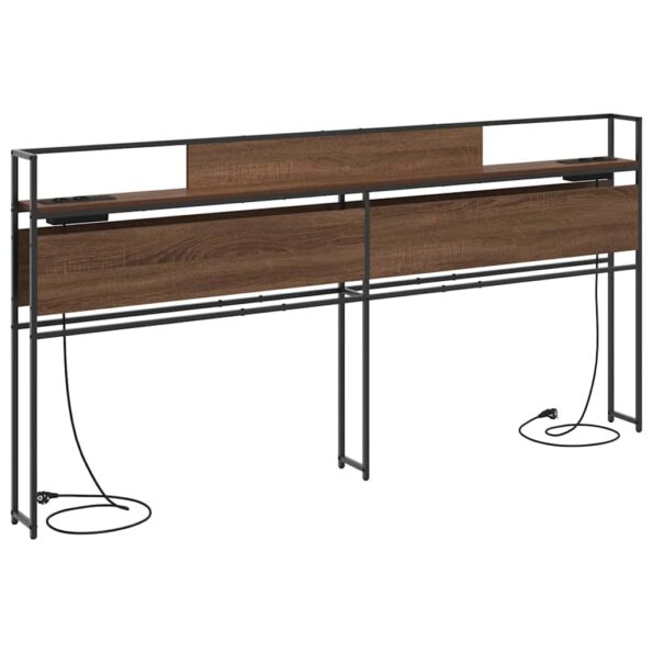 vidaXL Úložné čelo s čelnou doskou s úložiskom Hnedý dub 180 cm Kompozitné drevo – Obrázok 2