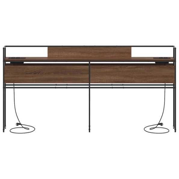 vidaXL Úložné čelo s čelnou doskou s úložiskom Hnedý dub 180 cm Kompozitné drevo – Obrázok 5