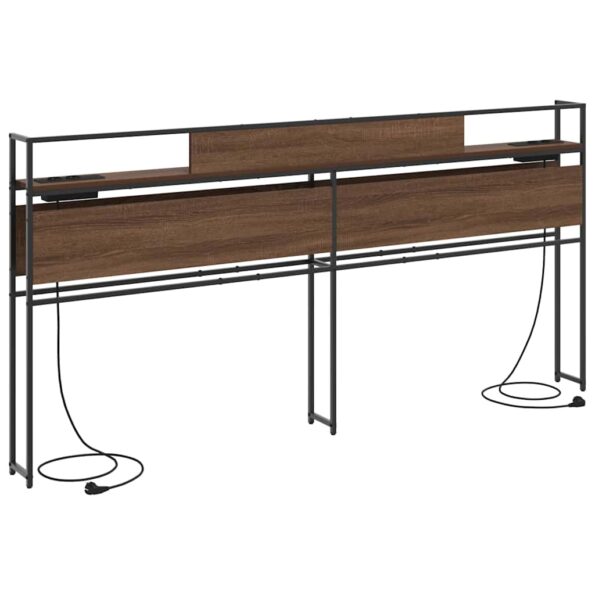 vidaXL Úložné čelo s čelnou doskou s úložiskom Hnedý dub 180 cm Kompozitné drevo – Obrázok 7