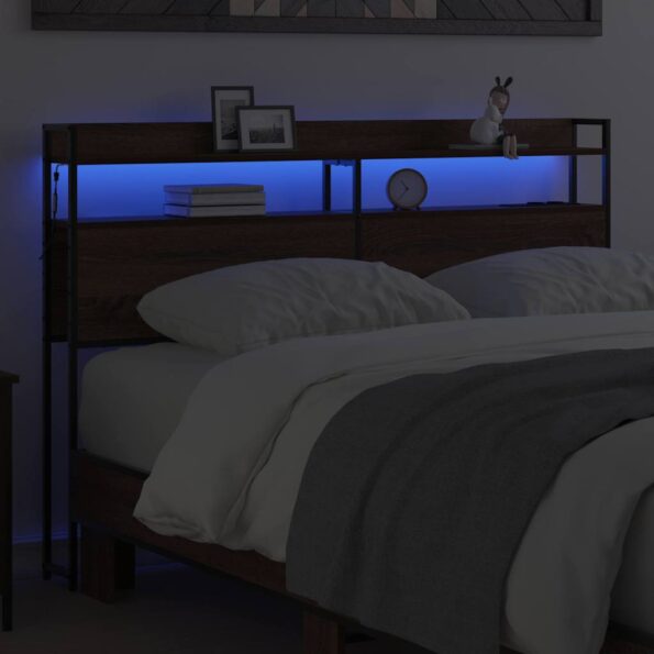 vidaXL Úložné čelo Hnedý dub 135 cm Kompozitné drevo – Obrázok 4