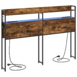 vidaXL Úložné čelo s poličkou Tmavý dub 140 cm Kompozitné drevo – Obrázok 2